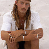 Model wearing Billie Jo's minimalist ring set v4