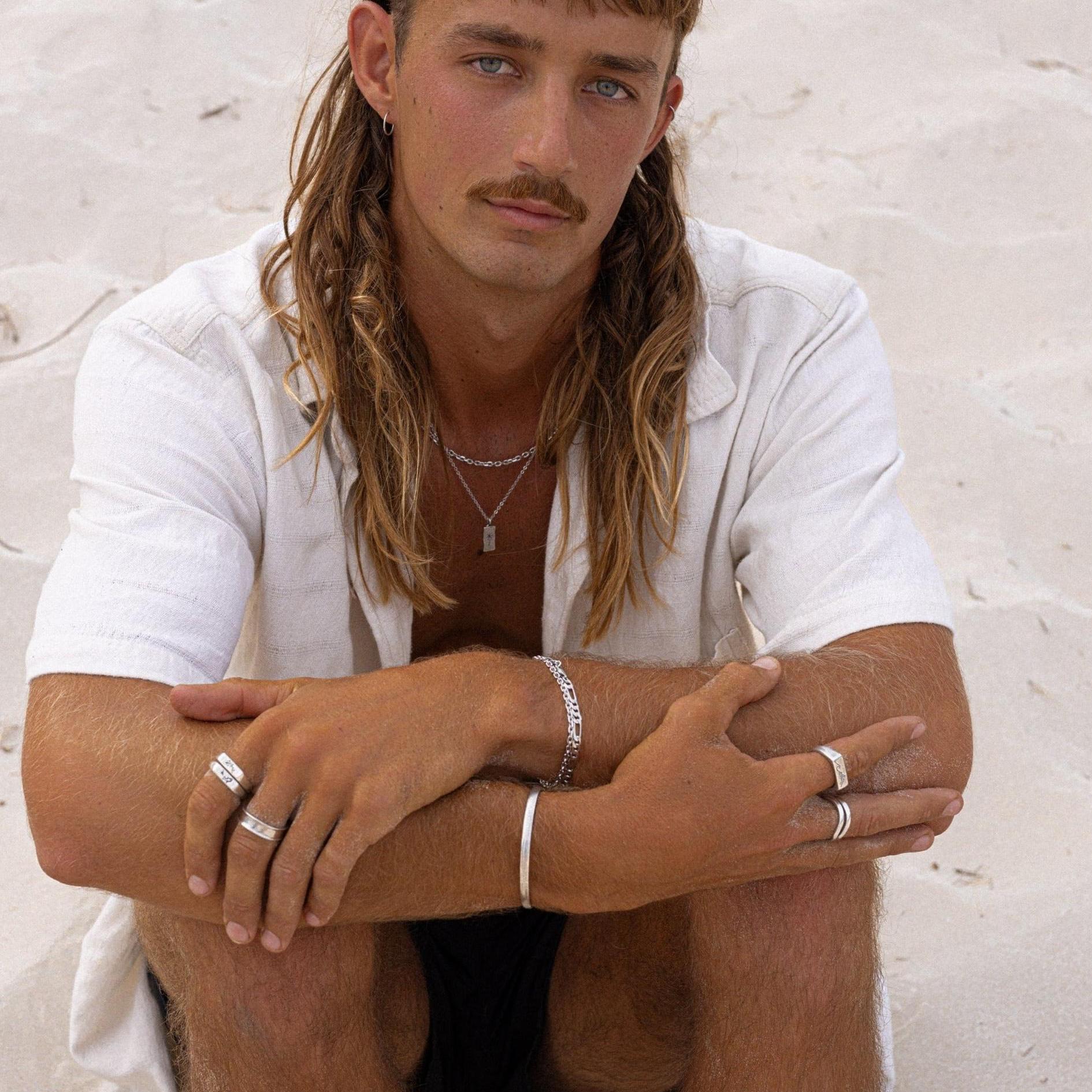 Model wearing Billie Jo's minimalist ring set